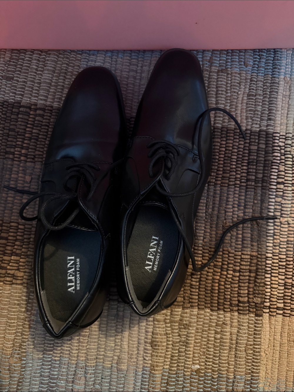 Alfani Men’s Black Leather Lace-Up Oxfords